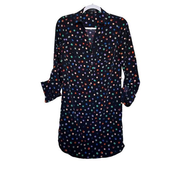 The Limited Ashton Polka Dot Shirt Dress Sz XS Multi Collared Buttoned‎ Preppy - Picture 1 of 7